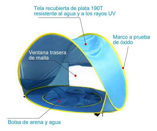 Carpa Para Bebé Tienda Campaña Toldo Desplegable Portátil