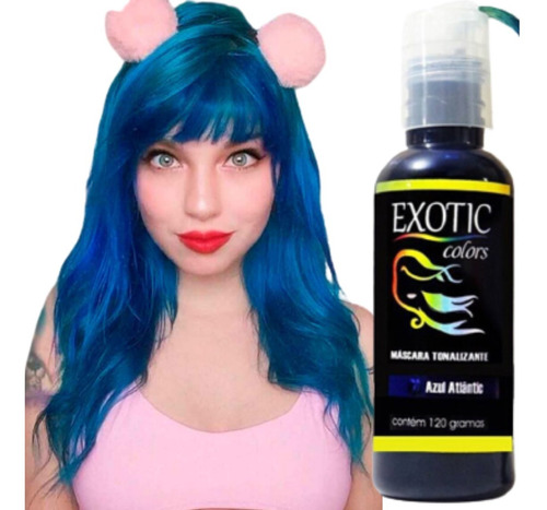 Exotic Colors Tinta Cabelo Sem Amônia Azul Atlantic 120g