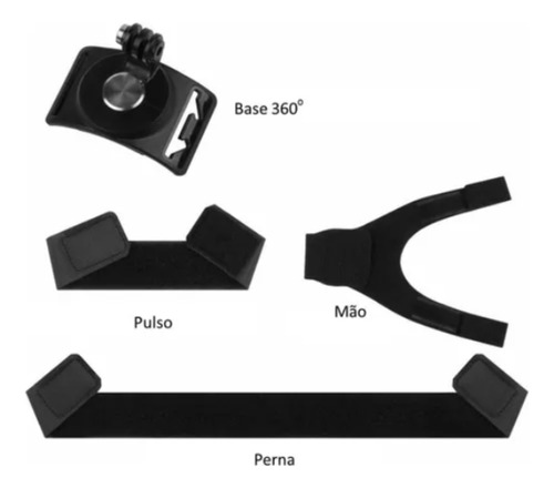 Suporte Alça De Mão Pulso Perna Meudome The Wrist Strap 360o Cor Preto