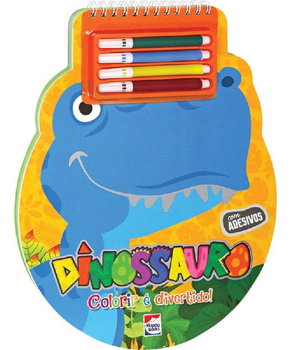 Colorir É Divertido! Dinossauro: Colorir É Divertido! Dinossauro, De Brijbasi Art Press Ltd. Editora Happy Books, Capa Mole Em Português, 2020