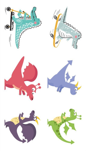 Imagen 6 de 10 de Tatuajes Temporales Tattoo Dinosaurio Pack X10 Souvenir