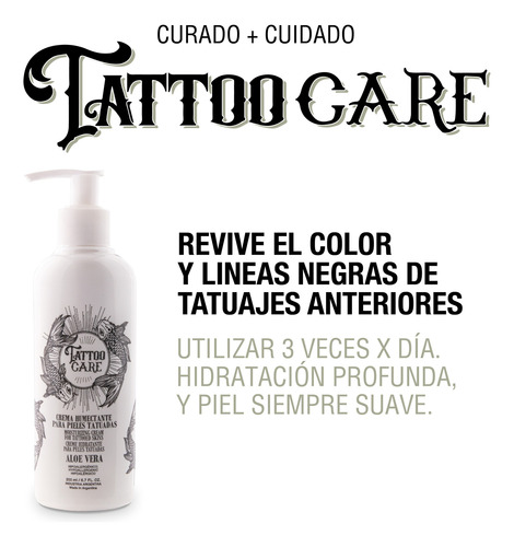 Crema Humectante Tattoo Care 200g Brillo Y Color