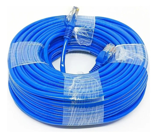 Cable de red Cat5e Lan Internet RJ45 ondulado de 30 metros, azul