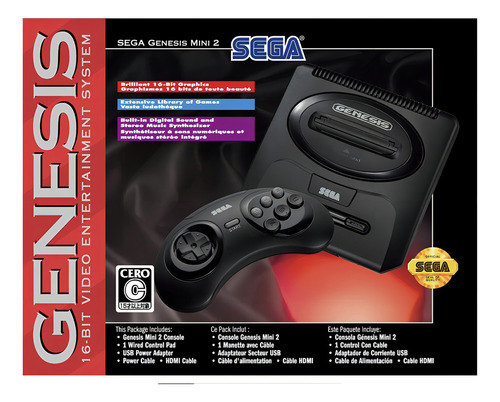 Sega Genesis Mini 2 Cor Preto