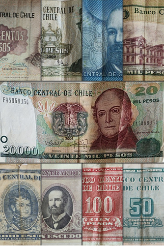 Colección Billetes $pesos Y Eºescudo Chilenos