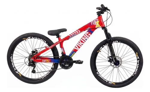 Bike Viking Freeride Tuff 25 Aro 26 21 Velocidades Vermelho/azul