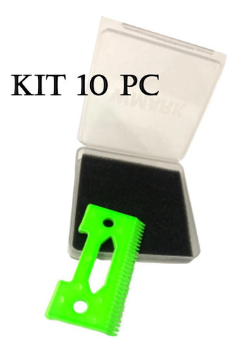 Kit 10 Lamina De Ceramica Maquina Wmark Magic Clip C4 Verde