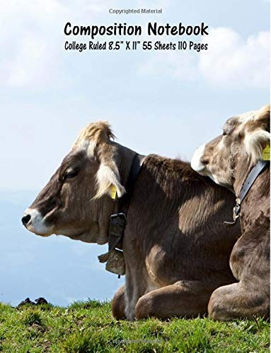 Composition Notebook College Ruled Cow Farm Bull Bovine Catt