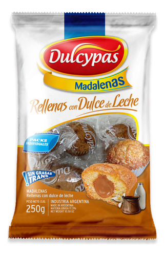 Madalenas Dulcypas Vainilla Con Dulce De Leche Caja X 10 Paq