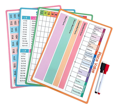 4pcs Tabla De Sustracción De La Tabla De Matemáticas De