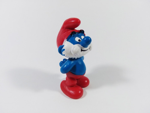 Figura Schleich Los Pitufos Papa Pitufo Color Azul Con Rojo (Usado)