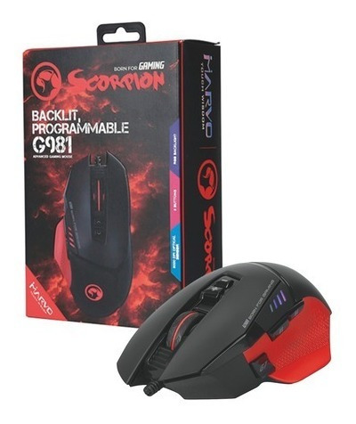 Mouse Marvo Linea Scorpion G981g Negro/rojo