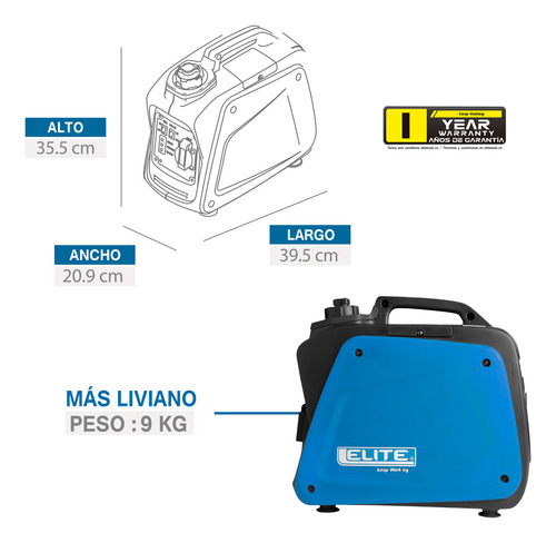 Planta Generadora Elite 2g10i Inversor 800w Gasolina Ultra S