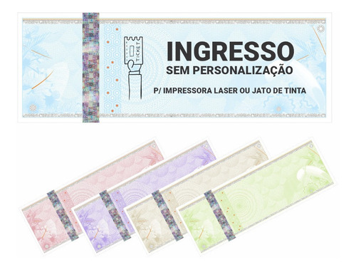 2000 Ingressos De Segurança Papel Moeda 150x50mm 08 P/ Folha