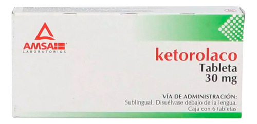 Ketorolaco Sublingual 30 Mg C/6 Tabletas