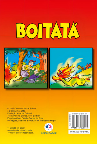 Boitatá, de Alves Barbieri, Paloma Blanca. Gibi é diversão Editorial Ciranda Cultural Editora E Distribuidora Ltda. em português, 2022