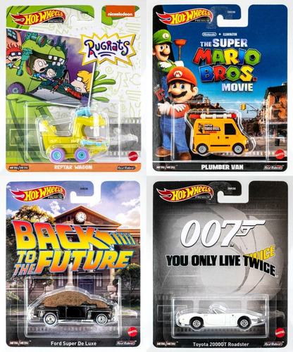 2023 Hot Wheels Serie Premium Mario Bros, Reptar, 007, Ford 