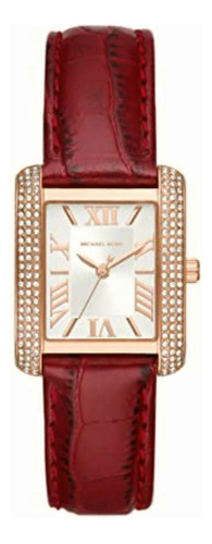 Reloj Michael Kors Mk4689 Emery De Piel En Color Rojo Para