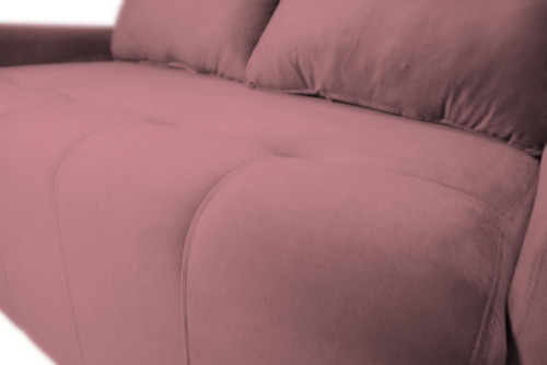 Sofá Cama Para Sala De Estar Amora New Veludo Matrix Cor Rose