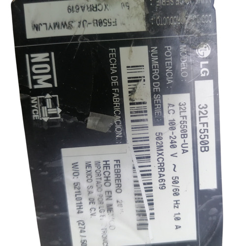 Botonera Para Tv LG 32lf550b (Usado)