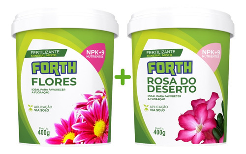 Kit Fertilizante Forth Flores + Rosa Do Deserto 400 Gramas