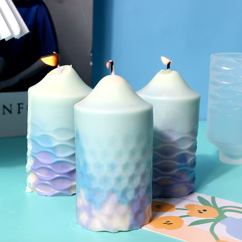 Moldes Para Velas De Silicona Con Forma De Onda Cilíndrica E