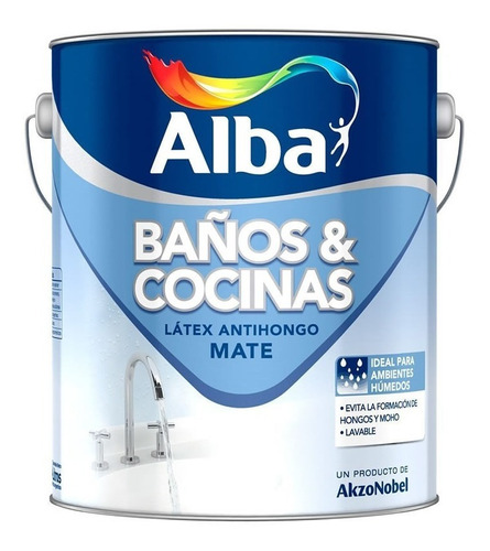 Pintura Alba Baños & Cocinas Látex Antihongo 4 Lt -sagitario