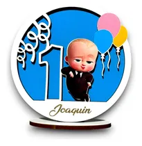 Comprar 20 Souvenirs Cumpleaños\u002Fañito Laminado Jefe En Pañales Mdf