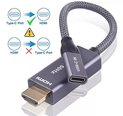 Elebase Adaptador de cable HDMI macho a USB-C hembra con cable de  alimentación USB C, entrada HDMI a USB tipo C 3.1 convertidor de cable de  salida