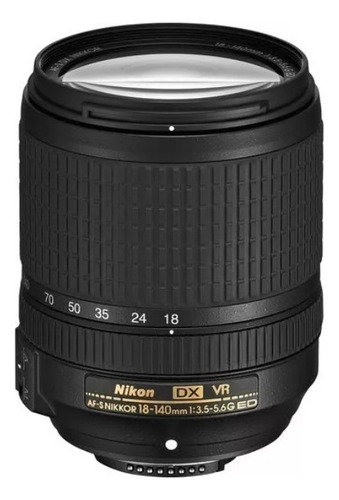 Lente Nikon Af-s Dx 18-140mm F/3.5-5.6g Ed Vr + Nf-e Cor Preto