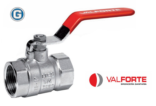 Válvula Esférica Valforte Rf Plus Bronce Cromado De Ø 3 Roscada Llave Riego Agua Caliente Y Fria Reforzada