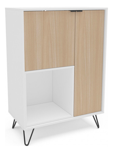 Aparador Cayman 2 Portas 1 Prateleira Branco/legno Salinas