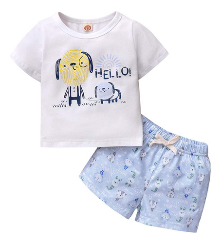 Camiseta Corta N Baby Suit Para Niños Y Niñas Con Estampado