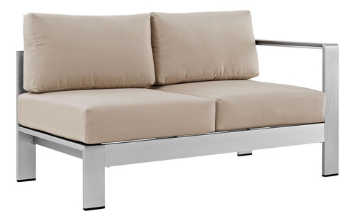 Juego De Sofa Modular De Aluminio Modway, De Color Plata Y B