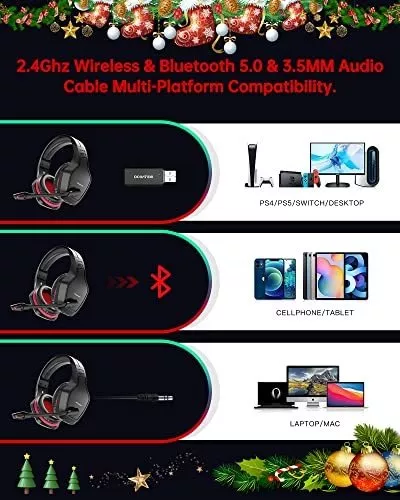 Auriculares Inalámbricos Mic Pc Playstation Bluetooth 50h