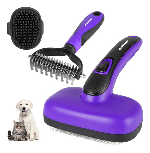 Kit De Cepillos Para Perros: Juego De Aseo De 3 Piezas Con C