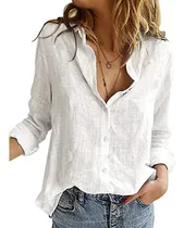 Comprar Blusas Mujer Tallas Grandes Camisa Larga Lino Algodón