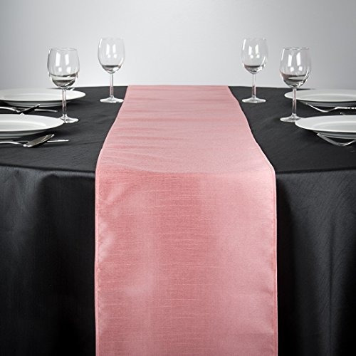 Mantel De Lino Shantung Silk Table Runner 14 X 108 Rosa