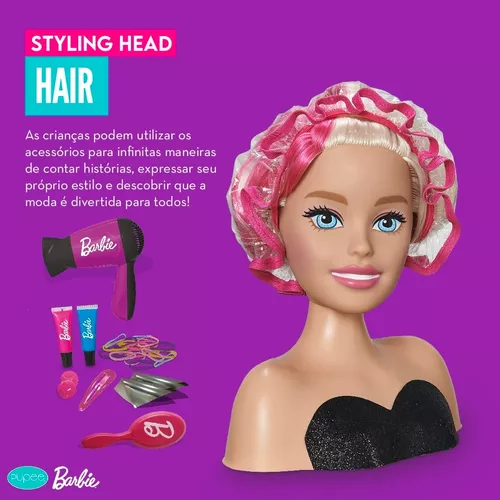 Pupee Barbie Styling Head Faces, Rosa, Busto, 14 peças