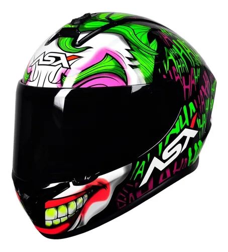 Capacete Asx Draken Joker Brilhante Integral Adulto Capacete Asx Draken Joker Brilhante Integral Adulto