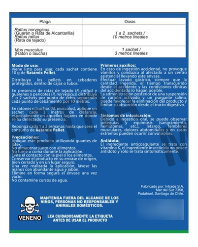 Imagen 3 de 3 de Veneno De Raton Ratamix Pellet 50gr