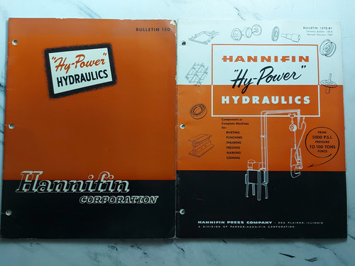 Antiguos Catálogos Hydraulics Maquinaría Lote De 2 Ian 345