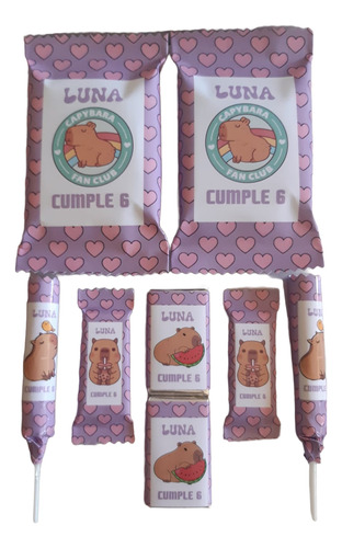 Candy Bar Capibara Golosinas Personalizadas 10 Niños