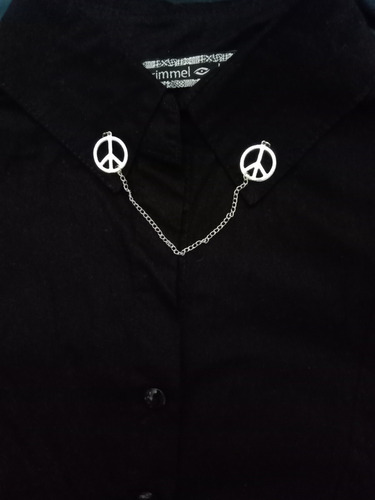 Prendedor Con Cadena Símbolo De Paz Para Camisa