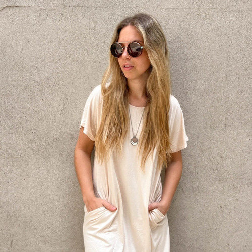 Imagen 6 de 10 de Vestido Basic Beige