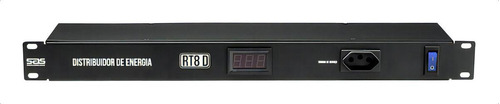 Regua De Energia Rt8d Filtro 8 Tomadas Display Rack19 Bivolt Cor Preto