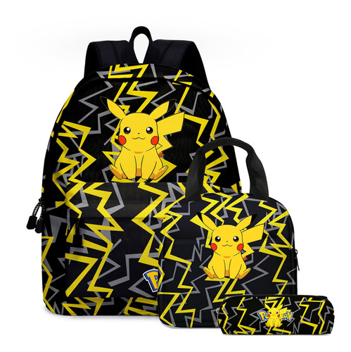 Mochila Escolar Pokémon Pikachu, Bolsa Para Lápices, 10 Unid