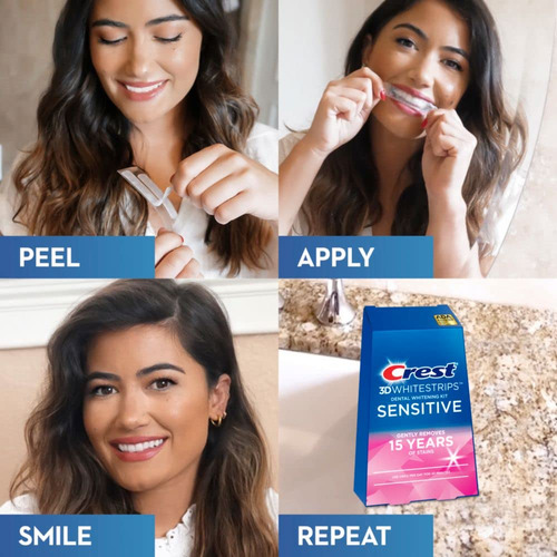 Kit De Blanqueamiento Dental Crest 3d Whitestrips Sensitive