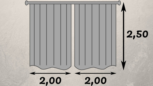 Cortina Gaze De Linho Com Forro 4,00x2,50 Trilho Suiço Duplo