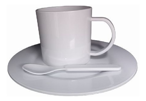Imagen 4 de 8 de Set Jardin Taza + Plato + Cuchara Polimero Sublimable